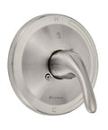 Builders 1-Handle 1-Spray Pressure Balance Shower Faucet In Brushed Nickel with single lever control, modern bath valve