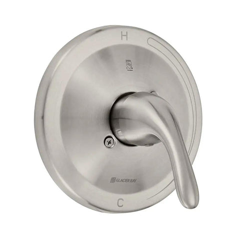 Builders 1-Handle 1-Spray Pressure Balance Shower Faucet In Brushed Nickel with single lever control, modern bath valve