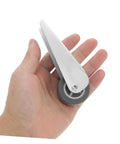 Two Pack Sliding Door Pulley Wheels Smooth As Butter Glide Barn Door Hardware Galvanized Steel Caster Rollers held in hand