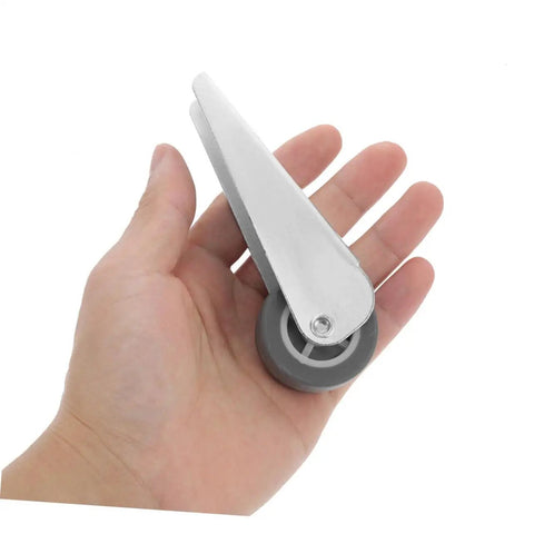Two Pack Sliding Door Pulley Wheels Smooth As Butter Glide Barn Door Hardware Galvanized Steel Caster Rollers held in hand