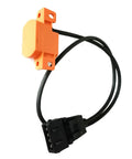 Top Pick Electric Forklift Speed Sensor Gearbox And Pallet Truck Wheel Replacement Parts For Stacker Lift Trucks showing speed sensor unit with orange casing.