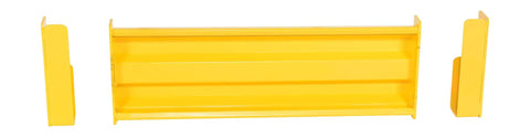 Two Ribbed Steel Drop In Guard Rail 30 Inch Yellow Powder Coat Heavy Hitter Warehouse Impact Buffer pre drilled for easy mounting