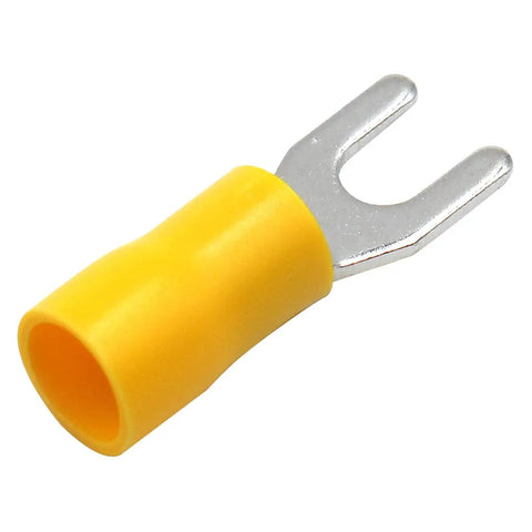Insulated Fork Spade Wire Connectors For Heavy Duty Electrical Crimp Terminals SV5.5 4 12 10 AWG 4.0 6.0 Mm Copper Terminals In Yellow