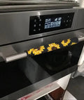 Sunflower Print Refrigerator Door Handle Covers Set of 6, Three Sizes, Anti Skid Appliance Handle Protectors on oven