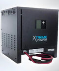 Heavy Duty 48 Volt Industrial Battery Charger 30 Amp Electric Forklift And Warehouse Equipment Power Supply Plug Direct Wall Socket, black metal design.