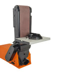 Heavy Duty Variable Pneumatic Belt Sander Combination Bench Grinder Disk with cast iron base and sanding belt.