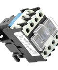 High Sensitivity Industrial AC Contactor 220V 25A Electric Switch For Efficient Power In Electronics DIY Projects And Home Audio Applications Ideal For Industrial Control And Machinery Hobbyist Electronics Setups. black 25A AC contactor with transparent cover and silver terminals