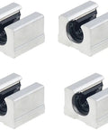 Pro Grade SBR Linear Ball Bearing Blocks For CNC Router Systems SBR12UU SBR16UU SBR13UU SBR20UU, 4-pack aluminum bearing blocks