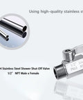 Built Tough 304 Stainless Steel Shower Head Shut Off Valve Half Inch Female To Male Npt Thread Mini Ball Valve in detail.