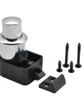 Rugged Boat Cupboard Cabinet Door Lock With RV Button Push Latch easy install shown with mounting screws and plate
