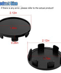 Slick Black Car Wheel Rim Center Caps 4 Pack Heavy Duty Abs Snap In Hub Covers Universal Fit For Cars Trucks And Jeeps 2.13 Inch Outer Diameter with size dimensions.