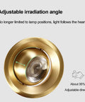 Adjustable irradiation angle of Badass 3 Inch Brass Recessed Downlights featuring sleek baffle trim and solid copper build.