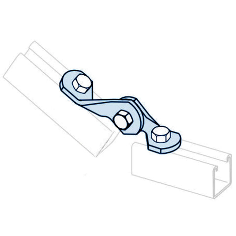 Six Pack Adjustable Hinges For One And Five Eighths Inch Strut Channel Made Of Low Carbon Steel With Electro Galvanized Finish installed