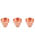 10 Pcs 120929 Shield Deflector For PMX 1000 1250 1650 RT80 Plasma Cutting Torch, tellurium copper, side view, three aligned pieces