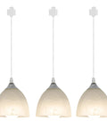 Three-Light H-Type Track Lighting Kit, Dimmable Track Mount Pendant Fixtures with Frosted White Glass Shade shown
