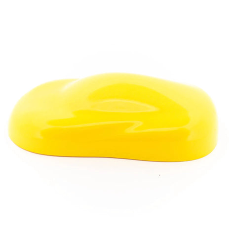 Close-up of yellow color swatch, High Solids Industrial Spray Paint Ryder Yellow Six Pack 16 Oz Cans Heavy Duty Coating for metal wood machinery