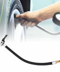 Heavy Duty Self Locking Tire Inflator Extension Hose With 30 cm Extended Reach For Cars Trucks And Motorcycles Leak Proof Air Nozzle Adapter Set For Super Quick And Easy Inflation No Sweat Vehicle Maintenance, black hose on tire