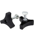 Heavy Duty Plastic Lawn Mower Handle Screw Nut Knob Kit With Tri-Cornered Design For Universal Fit Replacing Broken Fasteners On Most Major Power Equipment Brands Without Losing Grip, black 6x6x2cm