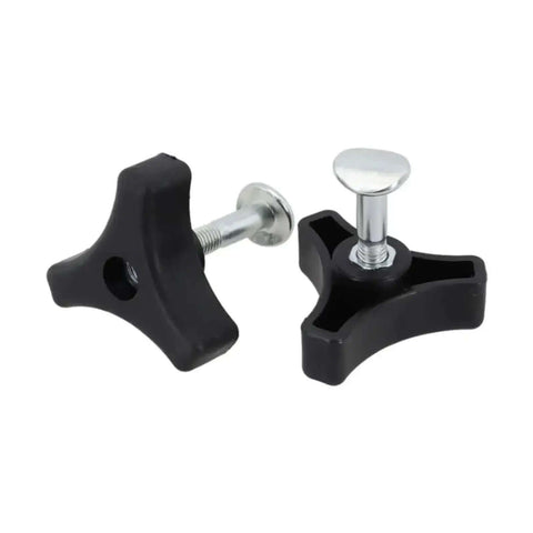 Heavy Duty Plastic Lawn Mower Handle Screw Nut Knob Kit With Tri-Cornered Design For Universal Fit Replacing Broken Fasteners On Most Major Power Equipment Brands Without Losing Grip, black 6x6x2cm