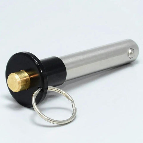 Badass Marine Grade Stainless Steel Ball Lock Quick Release Pin With Smooth Button Push built for indexing and setup work.