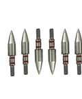 Pro Grade Stainless Steel Archery Field Points Set 100 125 150 175 200 Grains, 12 Pack CNC Lathed Precision With Dual Rubber O Rings