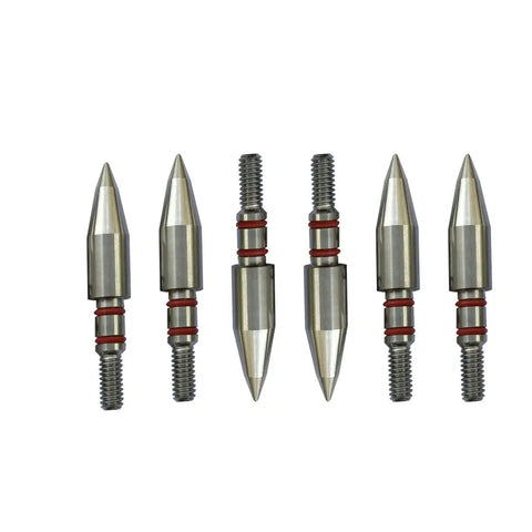 Pro Grade Stainless Steel Archery Field Points Set 100 125 150 175 200 Grains, 12 Pack CNC Lathed Precision With Dual Rubber O Rings
