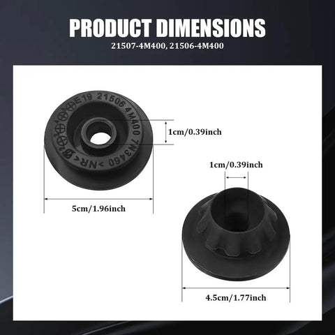 4 Piece Car Radiator Mount Bushing Rubber Replacement Set For Altima Murano Pathfinder Quest Rogue - Product dimensions highlighted