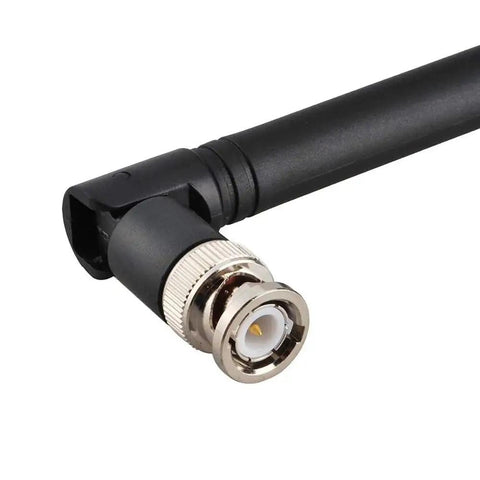 Close-up of BNC male connector on Two Pack UHF 400-960MHz BNC Male Antennas For Handheld Scanners And Ham Radios, 3dBi Gain, Wideband Antenna Set