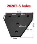 L Shape Outside Joining Plate Bracket 60x60x4mm With 5 Holes For 2020 V-Slot Aluminum Extrusion 90 Degree Corner Connector