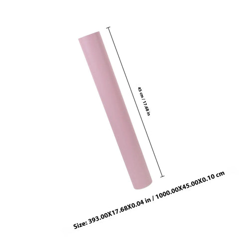 Fresh Pink Peel And Stick Waterproof Self Adhesive Wallpaper Roll Thickened Pvc Vinyl Wallcovering For Cabinet Wardrobe Kitchen Bathroom Makeover Sick Hella Finish, depicting a roll of pink vinyl measuring 393x17.68 cm.