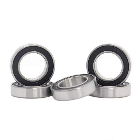 Sealed Cartridge Bearing Set 18 X 30 X 7 mm MR18307 RS 5 Pack For Bike Hubs With LBlu Seals, shown from side and angled views.