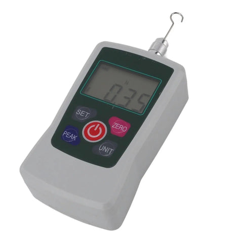 Accurate Digital Force Gauge 1N To 10N Portable Push And Pull Meter For Quality Assurance And Testing With Built In Sensor Delivers Precise Readouts And High Accuracy For QA Checks Material Testing And Quality Control, gray handheld display