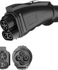 Road Ready CCS To CHAdeMO EV Fast Charging Adapter DC 1000V 250A black connector with adjustable plug design.