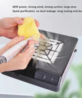 Heavy Duty Soldering Fume Extractor With Flex Hose Knocks Fumes Out Clean Slick Dust Catcher for nail grinding and board repairs, close-up view with sponge.