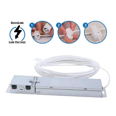 QuickLink connectors and driver for 4 Pack Canless LED Downlights With QuickLink For No Fuss Install 4 Inch White Finish Selectable Color Temperature 2700K To 5000K No Recessed Housing Needed Direct Mount Lighting Solution