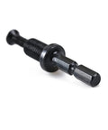 Heavy Duty Tool Holder Collet Chuck Adapter For 1/4 Inch Hex To 3/8 Inch 24unf Mount, steel build, close-up view