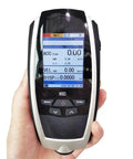 Badass Handheld Vibration Tester Built Tough For Dead Simple Acceleration Velocity And Displacement Testing displayed in hand.
