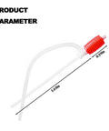 Heavy Duty Manual Hand Siphon Pump with red handle and clear tube, 20 inch collapsible design for quick fuel extraction.