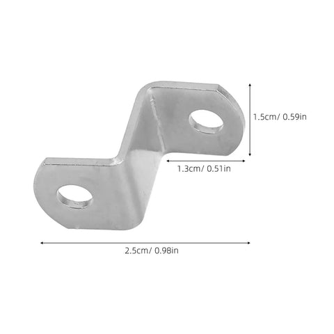 Offset Canvas Clips 100 Pcs Metal Z Shape Brackets For Canvas Mounting Fasteners with measurements shown