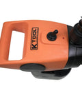 No Fuss Cordless 19.2V Drum Pump With Telescopic Tube Fitting 55 Gallon Barrels And Ibc Tanks Featuring 2 Inch Bung Adapter And 28 Lpm Flow For DEF Diesel Water Or Light Oils Built To Last close-up of pump handle and switch