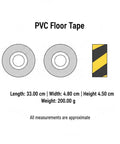 Top Shelf Yellow Floor Marker Tape With Hell Yeah Adhesion For Concrete And Epoxy Surfaces, shown in rolls with dimensions.