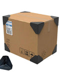 Heavy Duty Plastic Box Corner Protectors 80 Pack Tough Edge Guards For Shipping And Moving Supplies To Keep Cartons Secure and Beat Rigid Handling Damage Like A Pro on a cardboard box.