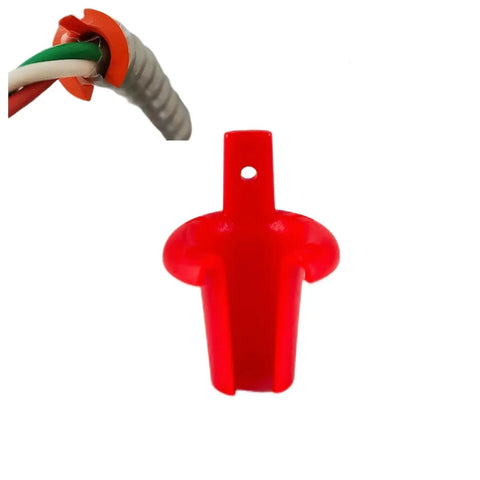 Anti-Short Bushing 5 by 16 Inch FMC Cable Bushing For 14 by 2 And 12 by 2 AC Wire, red plastic with pull tab