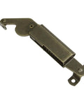 Right Spring Lid Support In Antique Brass For Boxes And Chests, Durable Steel Spring Hardware, left, center, or right mount view