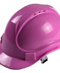 Side angle of Powder Pink Kids Hard Hat Construction Helmet Adjustable For Ages 3 To 7 Realistic Look Replica Of Real Deal Gear