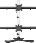 Kickass Six Screen Monitor Mount Tabletop Desk Stand Fits Up To 27 Inch Displays with adjustable arms in black.