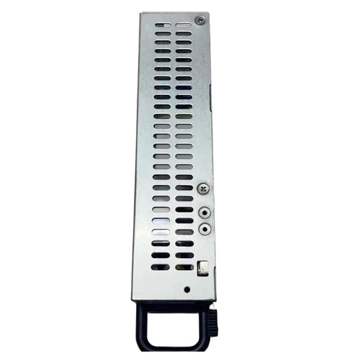 Heavy Duty Industrial Switching Power Supply U1A-H10070-DRB side view in compact metal housing, showing ventilation and terminal connections.