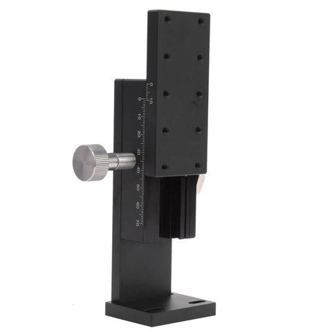 Manual Trimming 1 Axis Linear Stage With 10 Micron Resolution For DIY Projects And Pro Grade Precision, front view with scale knob