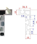 Cross-section and technical diagram of 75 Type T Slot Miter Track For Woodworking, 1200mm aluminum alloy T track, showing dimensions.