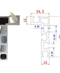 Rock Solid 75 Series Aluminum T Slot Miter Track 1000 Millimeter Router Table Jig Rail heavy duty aluminum profile with dimensions.